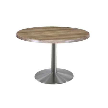Holland Bar Stool Co 30" Tall OD214 Stainless Steel Table Base 22" Diameter 36" Diameter Natural Top OD214-2230SSOD36RNat